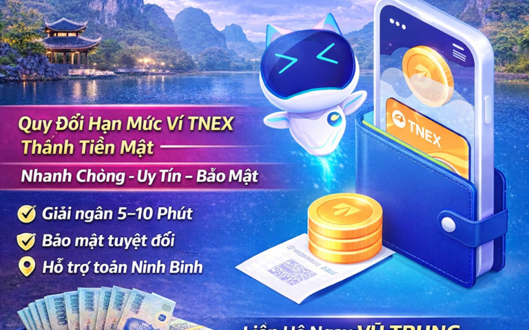 Dịch Vụ Rút Ví TNEX Tại Ninh Bình – Nhận Tiền Nhanh Trong Ngày
