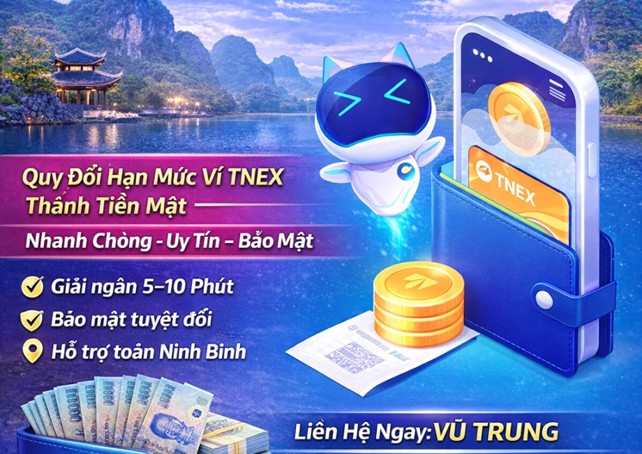 Dịch Vụ Rút Ví TNEX Tại Ninh Bình – Nhận Tiền Nhanh Trong Ngày