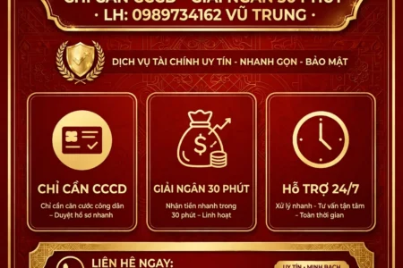 VAY TIỀN HOA LƯ NINH BÌNH - CHỈ CẦN CCCD, GIẢI NGÂN 30 PHÚT TẬN NƠI - LH: 0989734162 VŨ TRUNG